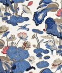 GP & J Baker Nympheus Linen Indigo/Marine/Linen Fabric
