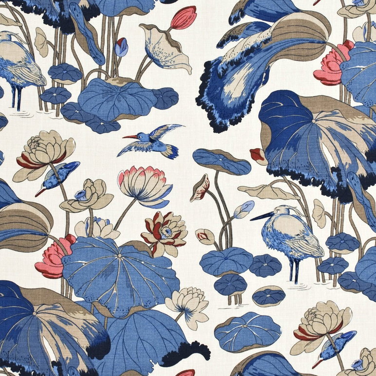GP &amp; J Baker Nympheus Linen Indigo/Marine/Linen Fabric