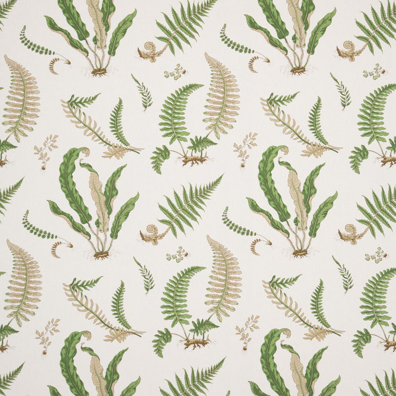 GP &amp; J Baker Ferns Linen Stone/Green Fabric