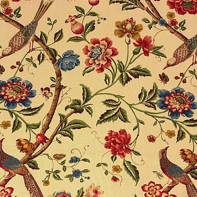 GP &amp; J Baker Elinors Chinese Cream/Brick Fabric