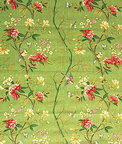 GP & J Baker Peony & Blossom Apple Green/Brick Fabric