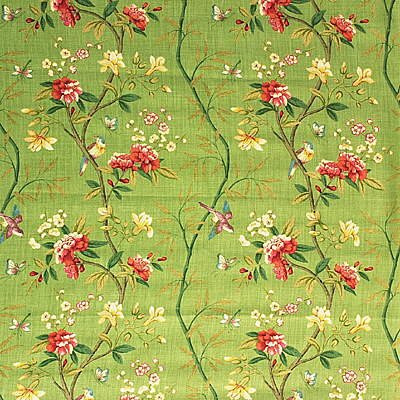 GP &amp; J Baker Peony &amp; Blossom Apple Green/Brick Fabric