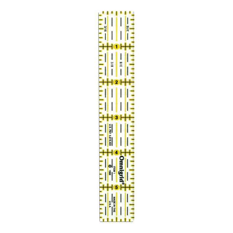 Omnigrid Clear Plastic Ruler - 1" x 6"