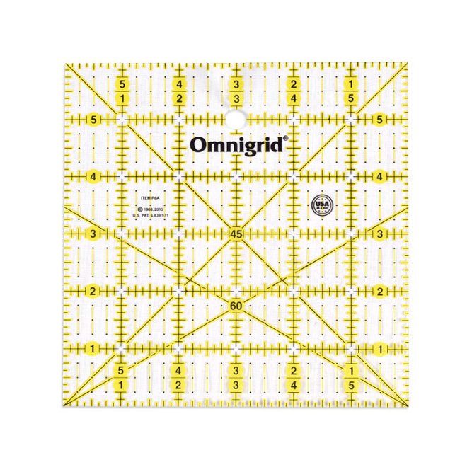 Omnigrid Quilter&#39;s Ruler with Angles - 6&quot; x 6&quot;