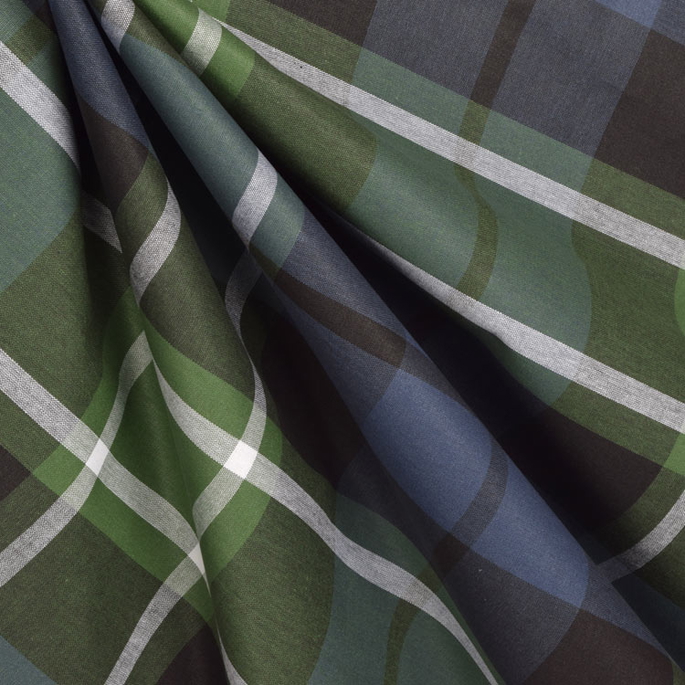 Robert Allen @ Home Plaid Glen Navy Green Fabric image 3 of 3