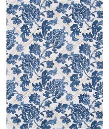 Robert Allen @ Home Floral Lattice Indigo Fabric
