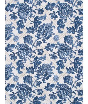 Robert Allen @ Home Floral Lattice Indigo Fabric