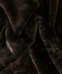 Black Faux Rabbit Fur Fabric