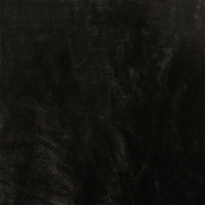 Black Faux Rabbit Fur Fabric image 2 of 2