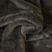 Dark Grey Faux Rabbit Fur Fabric