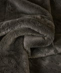 Dark Grey Faux Rabbit Fur Fabric