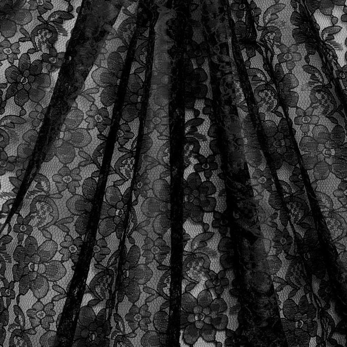 Black Raschel Lace Fabric image 2 of 2