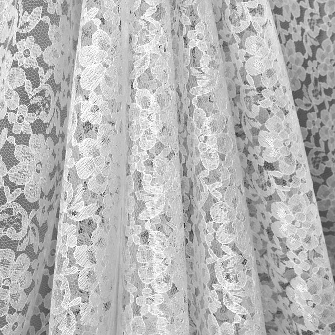 White Raschel Lace Fabric image 2 of 2