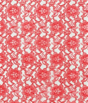 Red Raschel Lace Fabric