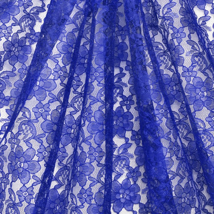 Royal Blue Raschel Lace Fabric | OnlineFabricStore