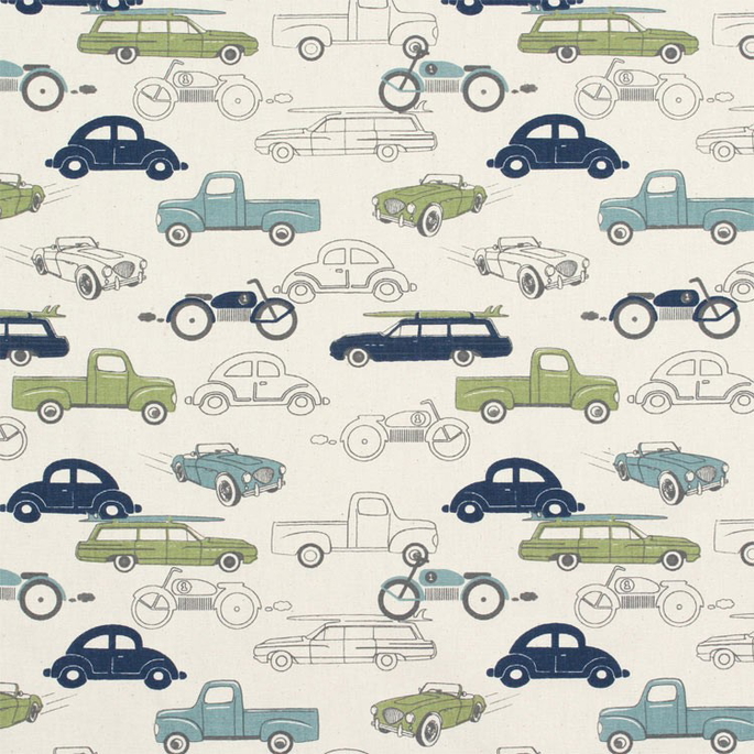 Premier Prints Retro Rides Felix/Natural Canvas Fabric image 1 of 5