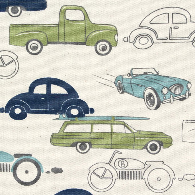 Premier Prints Retro Rides Felix/Natural Canvas Fabric image 2 of 5
