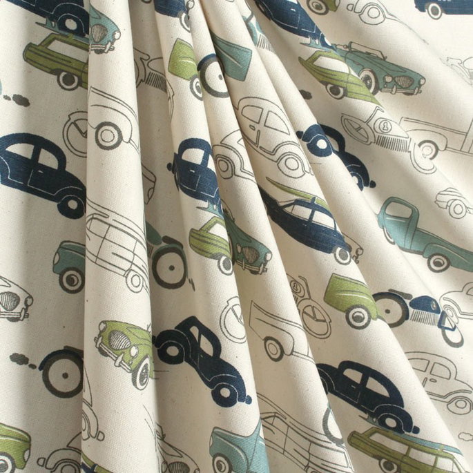 Premier Prints Retro Rides Felix/Natural Canvas Fabric image 4 of 5