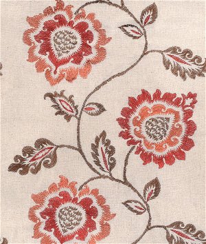 RK Classics Duchesne Embroidery Rust Fabric