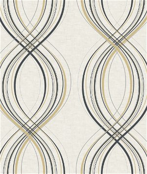 Seabrook Designs Jeannie Black & Off-White Wallpaper