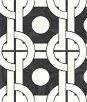 Seabrook Designs Mindy Black & White Wallpaper
