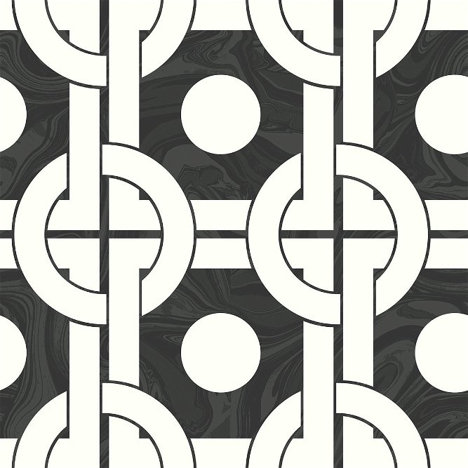 Seabrook Designs Mindy Black &amp; White Wallpaper
