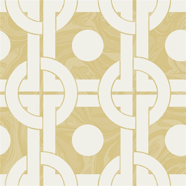 Seabrook Designs Mindy Gold & White Wallpaper