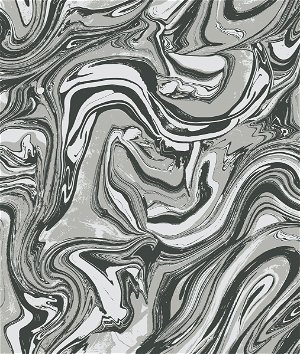 Seabrook Designs Mindy Marble Black & Gray Wallpaper