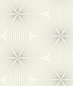 Seabrook Designs Lucy Gray & White Wallpaper