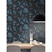 Seabrook Designs Laverne Aegean Blue &amp; Black Wallpaper thumbnail image 2 of 2