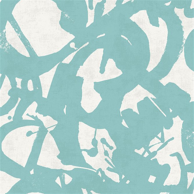 Seabrook Designs Laverne Turquoise &amp; White Wallpaper