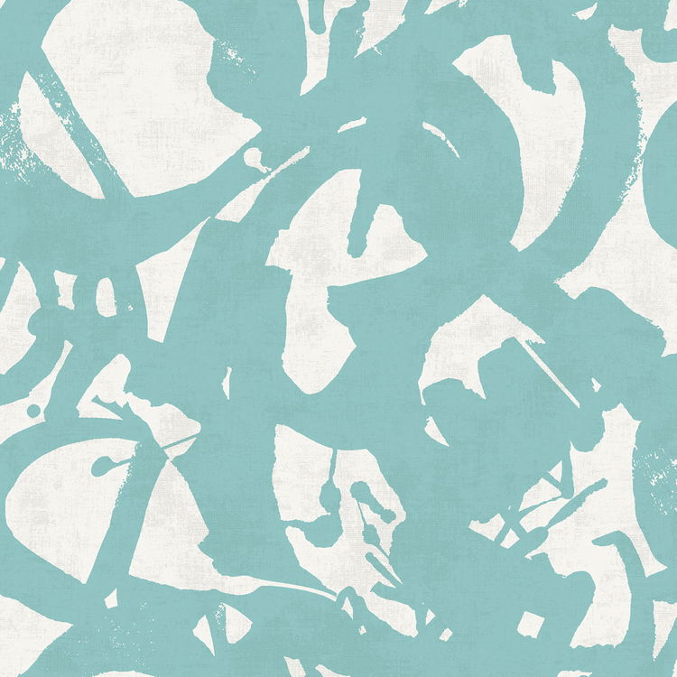 Seabrook Designs Laverne Turquoise & White Wallpaper
