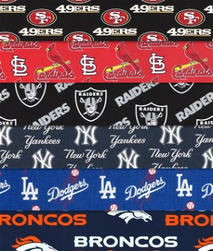 Sports Cotton Fabric Remnant Assortment - Sold by the Pound