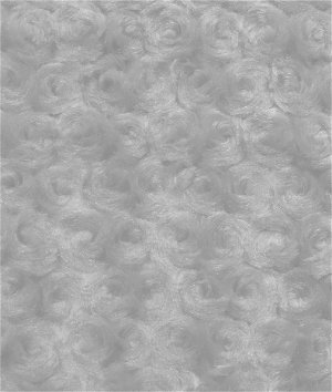 Silver Minky Rose Swirl Fabric
