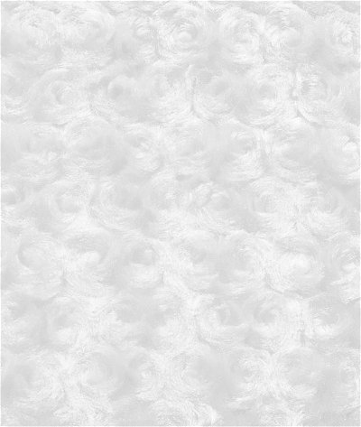 White Minky Rose Swirl Fabric