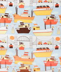 Waverly Vintage Port O'Call Sky Blue Fabric