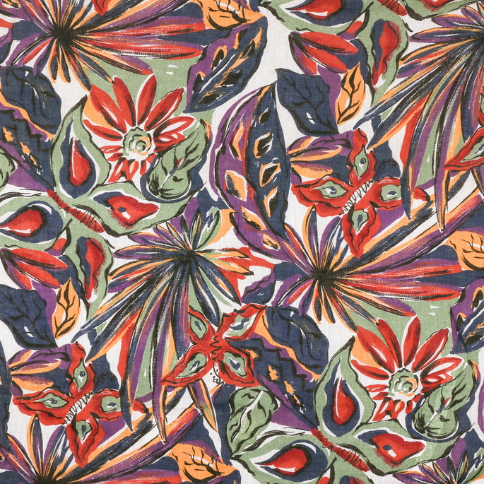 RK Classics Multi Floral Cotton Semi Sheer Fabric image 1 of 4