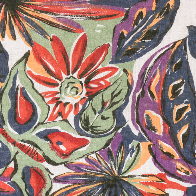 RK Classics Multi Floral Cotton Semi Sheer Fabric image 2 of 4