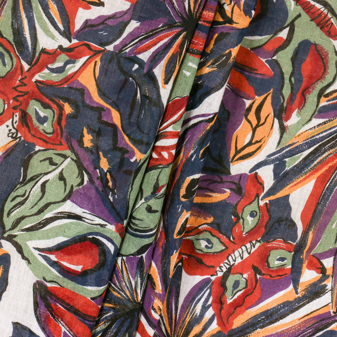 RK Classics Multi Floral Cotton Semi Sheer Fabric image 4 of 4