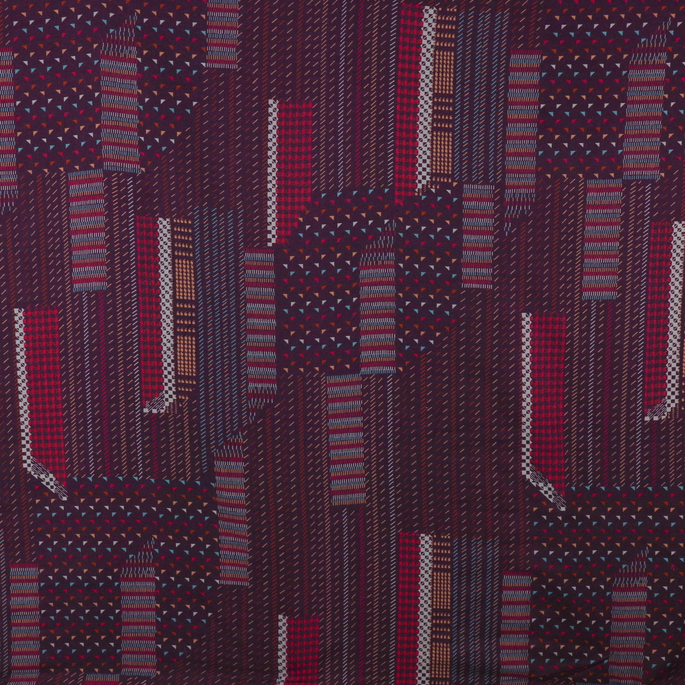 RK Classics Boho Geometry Eggplant Challis Fabric image 1 of 2