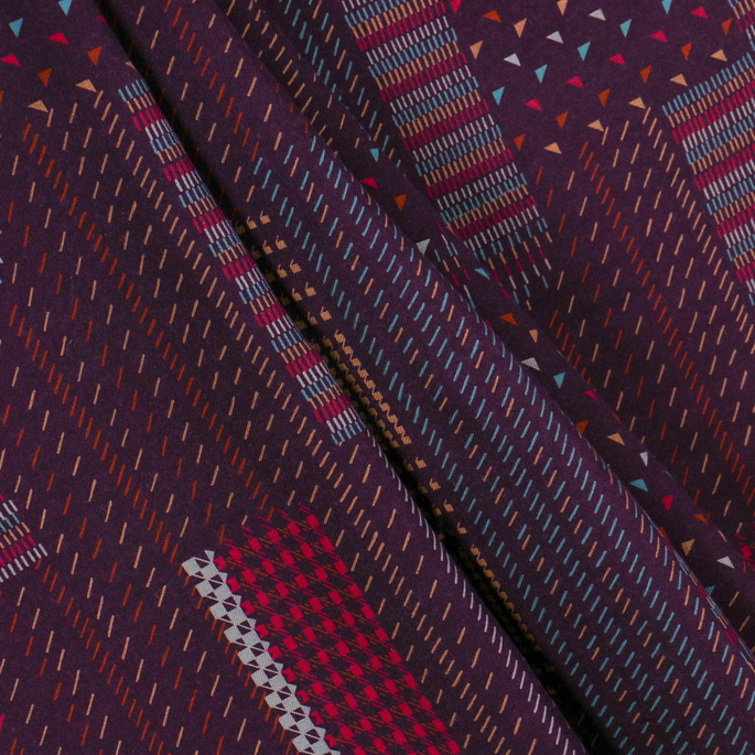 RK Classics Boho Geometry Eggplant Challis Fabric image 2 of 2