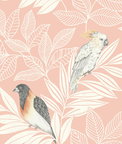 Seabrook Designs Paradise Island Birds Pink Sunset & Ivory Wallpaper