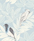 Seabrook Designs Paradise Island Birds Blue Oasis & Ivory Wallpaper