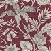 Seabrook Designs Rainforest Leaves Cranberry &amp; Stone Wallpaper thumbnail image 1 of 2