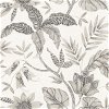 Seabrook Designs Rainforest Leaves Ivory & Stone Wallpaper - Image 1