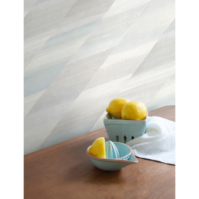 Seabrook Designs Rainbow Diagonals Daydream Gray &amp; Blue Oasis Wallpaper image 2 of 2