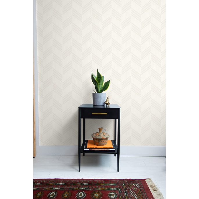 Seabrook Designs Boho Chevron Stripe Gray Mist &amp; Ivory Wallpaper image 2 of 2