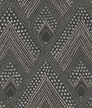 Seabrook Designs Panama Boho Diamonds Black Sands & Charcoal Wallpaper
