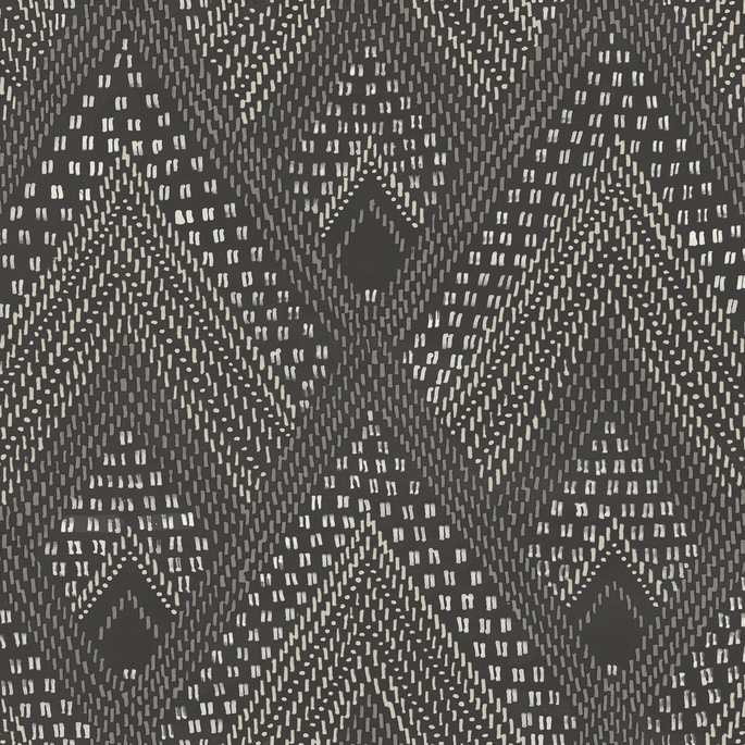 Seabrook Designs Panama Boho Diamonds Black Sands &amp; Charcoal Wallpaper image 1 of 2