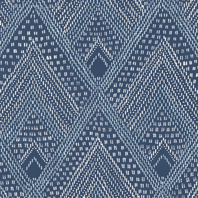 Seabrook Designs Panama Boho Diamonds Coastal Blue Wallpaper image 1 of 2